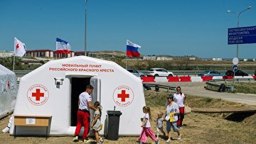 РКК развернул пункты помощи у Крымского моста для поддержки автотуристов