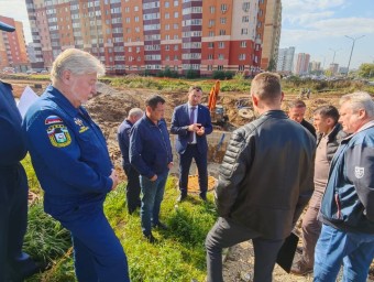 В Уфе ликвидируют последствия обвала грунта на месте строительства ливневки