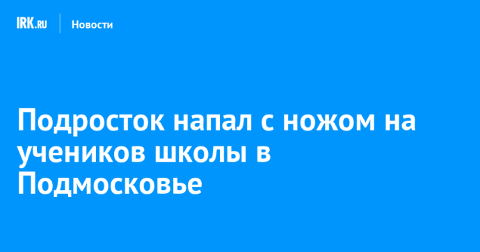 Подросток напал с ножом на учеников школы в Подмосковье