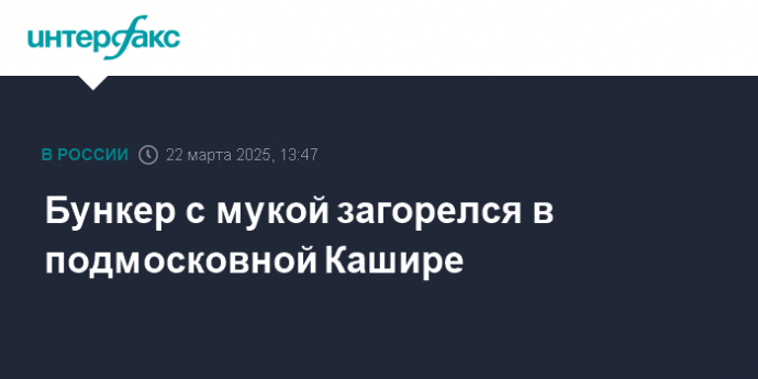 Бункер с мукой загорелся в подмосковной Кашире