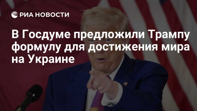 В Госдуме предложили Трампу формулу для достижения мира на Украине