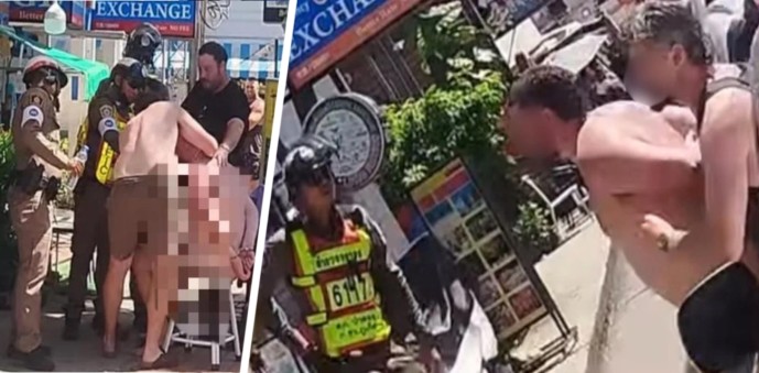 Пхукетский стриптиз-шок: голый турист атакует полицию и сеет панику на улицах курорта