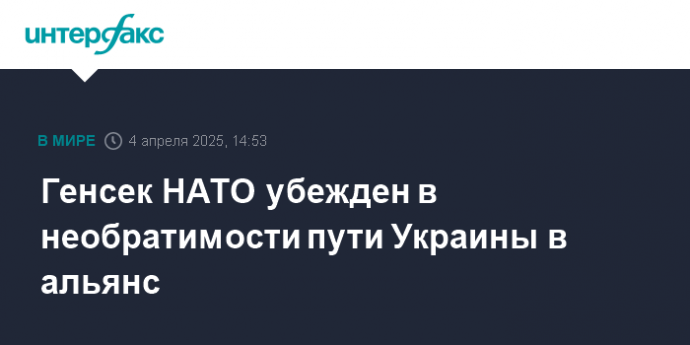 Генсек НАТО убежден в необратимости пути Украины в альянс