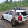 Автомобиль Toyota Wish перевернулся на трассе в Долинском районе