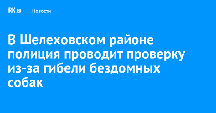 В Шелеховском районе полиция проводит проверку из-за гибели бездомных собак