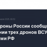 Минобороны России сообщило о поражении трех дронов ВСУ над регионами РФ