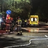 Пожарные работали на месте ДТП с мотоциклом в Благовещенске