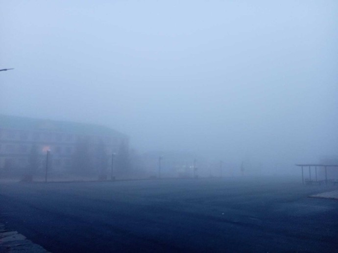 Село в Башкирии окутал густой туман Село в Башкирии окутал густой туман