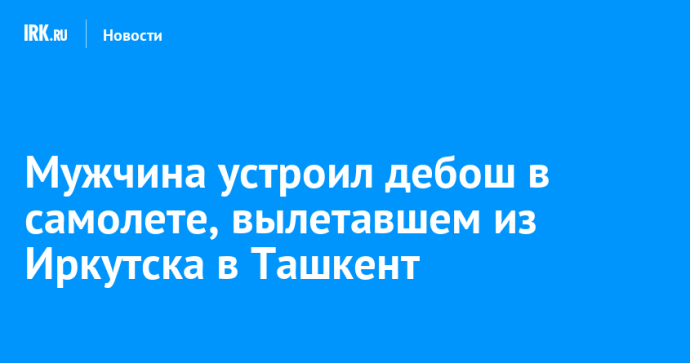 Мужчина устроил дебош в самолете, вылетавшем из Иркутска в Ташкент
