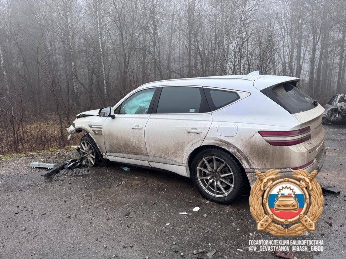 В районе Башкирии после ДТП сгорел автомобиль «Шевроле»