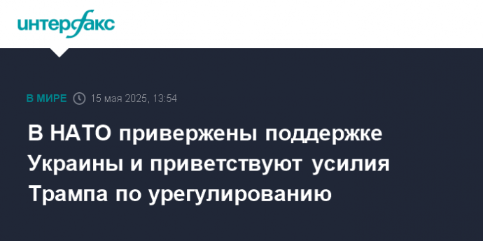 В НАТО привержены поддержке Украины и приветствуют усилия Трампа по урегулированию