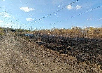Пал сухой травы оперативно ликвидировали в Архаре