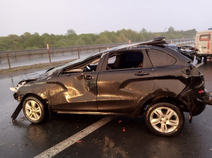 На трассе М5 в Пензенской области перевернулась Лада: есть пострадавший