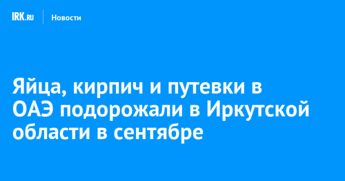Яйца, кирпич и путевки в ОАЭ подорожали в Иркутской области в сентябре