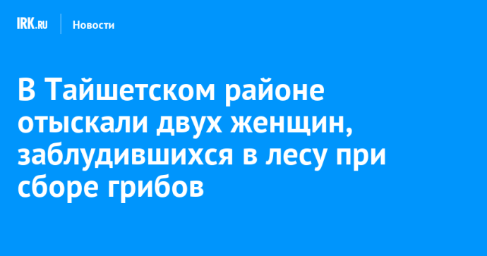 В Тайшетском районе отыскали двух женщин, заблудившихся в лесу при сборе грибов