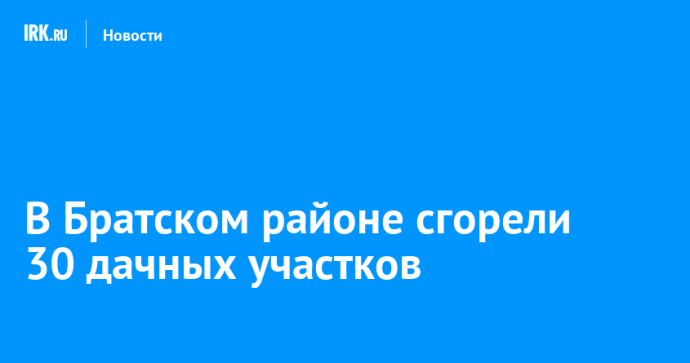 В Братском районе сгорели 30 дачных участков