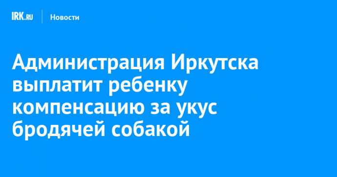 Администрация Иркутска выплатит ребенку компенсацию за укус бродячей собакой