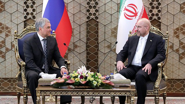 Вячеслав Володин поздравил Мохаммада Багера Галибафа с избранием Председателем Собрания Исламского Совета Ирана
