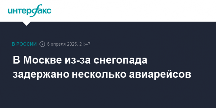 В Москве из-за снегопада задержано несколько авиарейсов