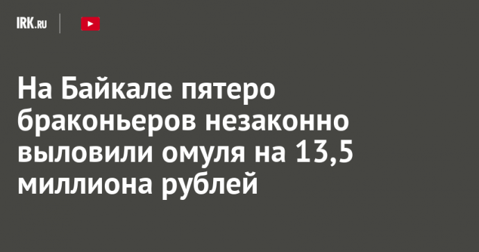 На Байкале пятеро браконьеров незаконно выловили омуля на 13,5 миллиона рублей