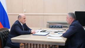 Встреча Михаила Мишустина с генеральным директором компании «НПК “Морсвязьавтоматика”» Андрианом Правдиным