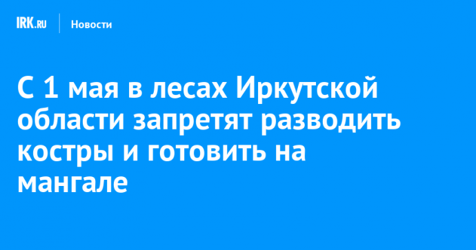 С 1 мая в лесах Иркутской области запретят разводить костры и готовить на мангале