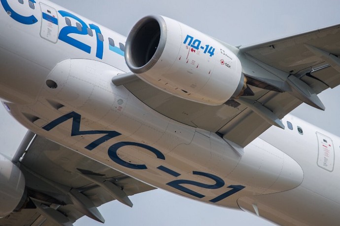 Опытный российский самолёт МС-21 в рамках испытаний провёл в воздухе уже более 70 часов
