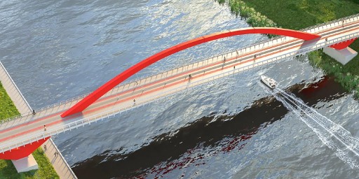 В Мневниковской пойме возводят второй пешеходный мост