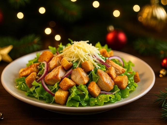 Праздничный салат "Наслаждениея" объединяет простоту и изысканность