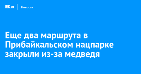 Еще два маршрута в Прибайкальском нацпарке закрыли из-за медведя