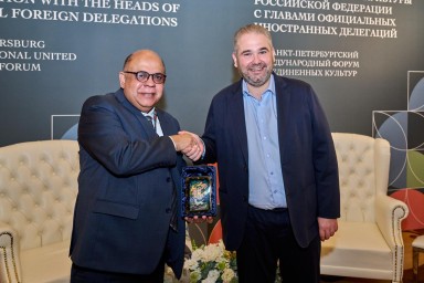 Заместитель Министра культуры Российской Федерации Андрей Малышев провел встречу с заместителем Генерального секретаря ШОС Ханом Сохаилом на полях XI Форума объединенных культур