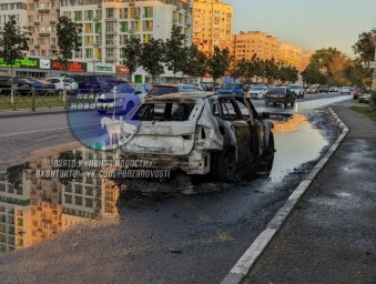 В Пензе сгорела дорогая иномарка: причину пожара озвучили в МЧС
