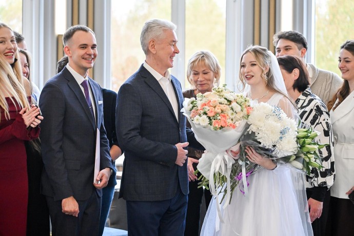 Сергей Собянин открыл Дворец бракосочетания в районе Митино