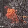 В Поронайске вспыхнуло здание гаражного комплекса