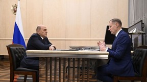 Встреча Михаила Мишустина с руководителем Федерального казначейства Романом Артюхиным Встреча Михаила Мишустина с руководителем Федерального казначейства Романом Артюхиным