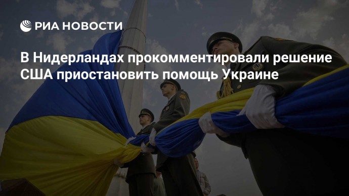 В Нидерландах прокомментировали решение США приостановить помощь Украине