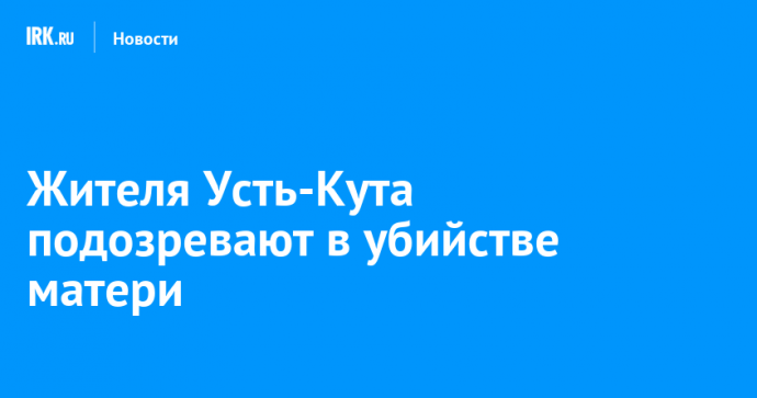 Жителя Усть-Кута подозревают в убийстве матери