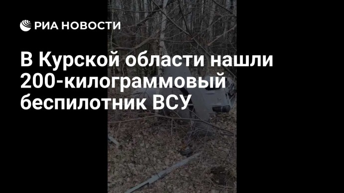 В Курской области нашли 200-килограммовый беспилотник ВСУ