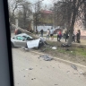 В Туле на улице Металлургов автомобиль «Порше» снес столб