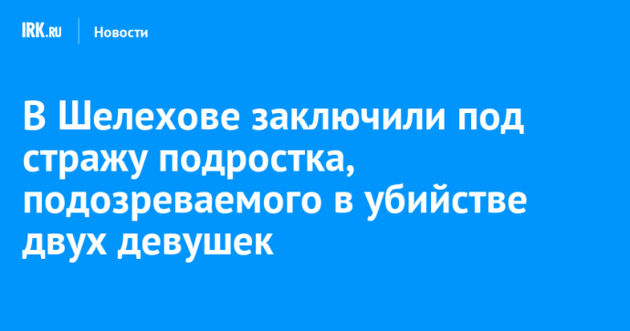 В Шелехове заключили под стражу подростка, подозреваемого в убийстве двух девушек В Шелехове заключили под стражу подростка, подозреваемого в убийстве двух девушек