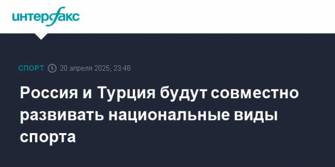 Россия и Турция будут совместно развивать национальные виды спорта