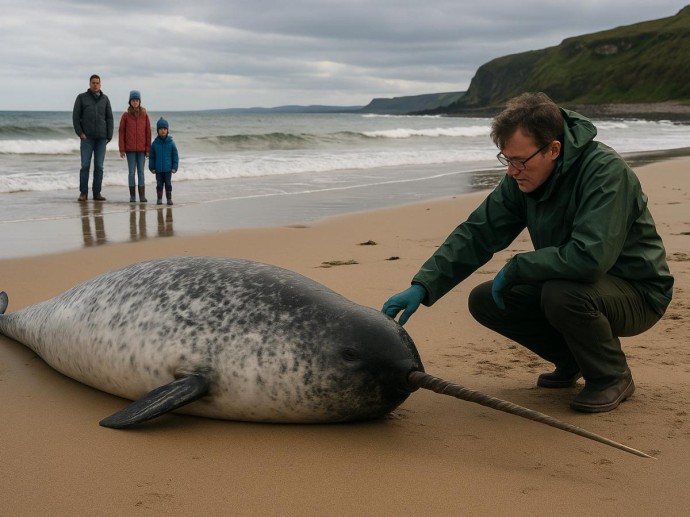 Редкое появление арктического нарвала у берегов Ирландии зафиксировали в NPWS Редкое появление арктического нарвала у берегов Ирландии зафиксировали в NPWS