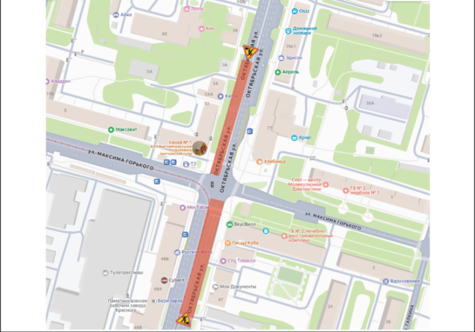 На двух участках Октябрьской в Туле начали перекладывать асфальт
