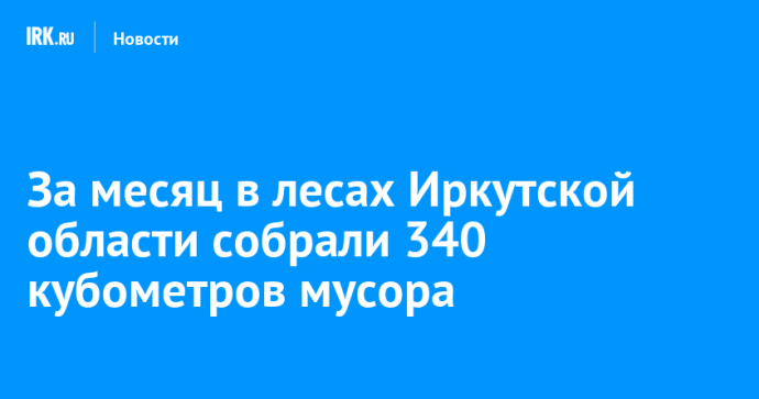 За месяц в лесах Иркутской области собрали 340 кубометров мусора