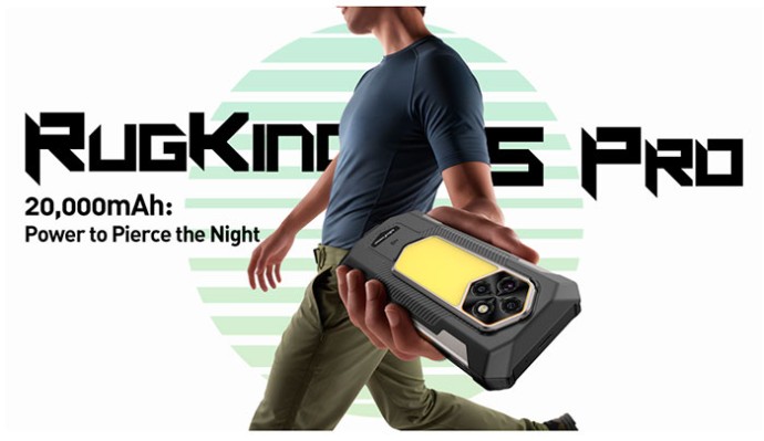 Ulefone предлагает защищённый смартфон RugKing 5 Pro с аккумулятором 20 000 мАч и фонариком на 976 лм