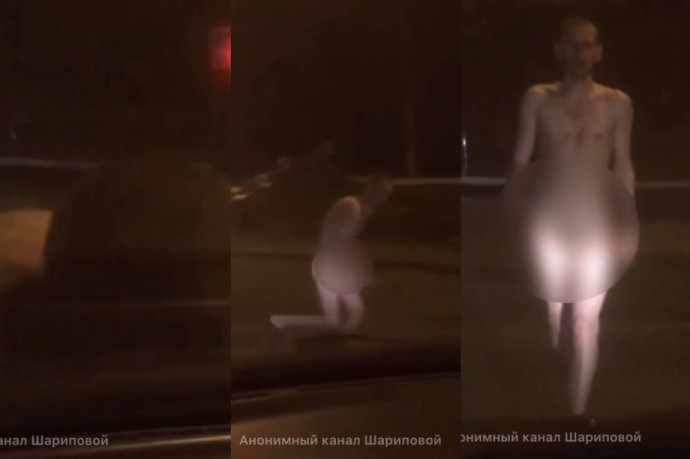 Голый мужчина устроил шоу на капоте автомобиля рядом с администрацией в Находке