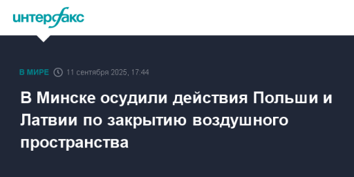 В Минске осудили действия Польши и Латвии по закрытию воздушного пространства