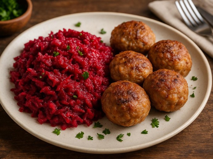 Необычное сочетание, которое покорит сердце: мясные шарики и салат из свёклы — попробуйте сейчас