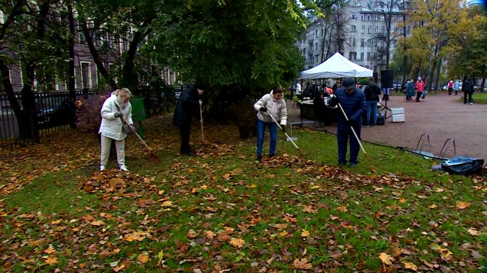 Молодежь и ветераны СВО приняли участие в субботнике в Некрасовском саду