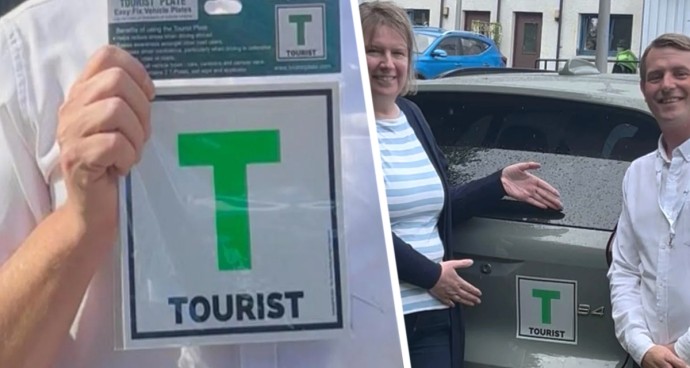 «T» – значит Турист: Шотландия помечает автомобили приезжих для повышения безопасности на дорогах
